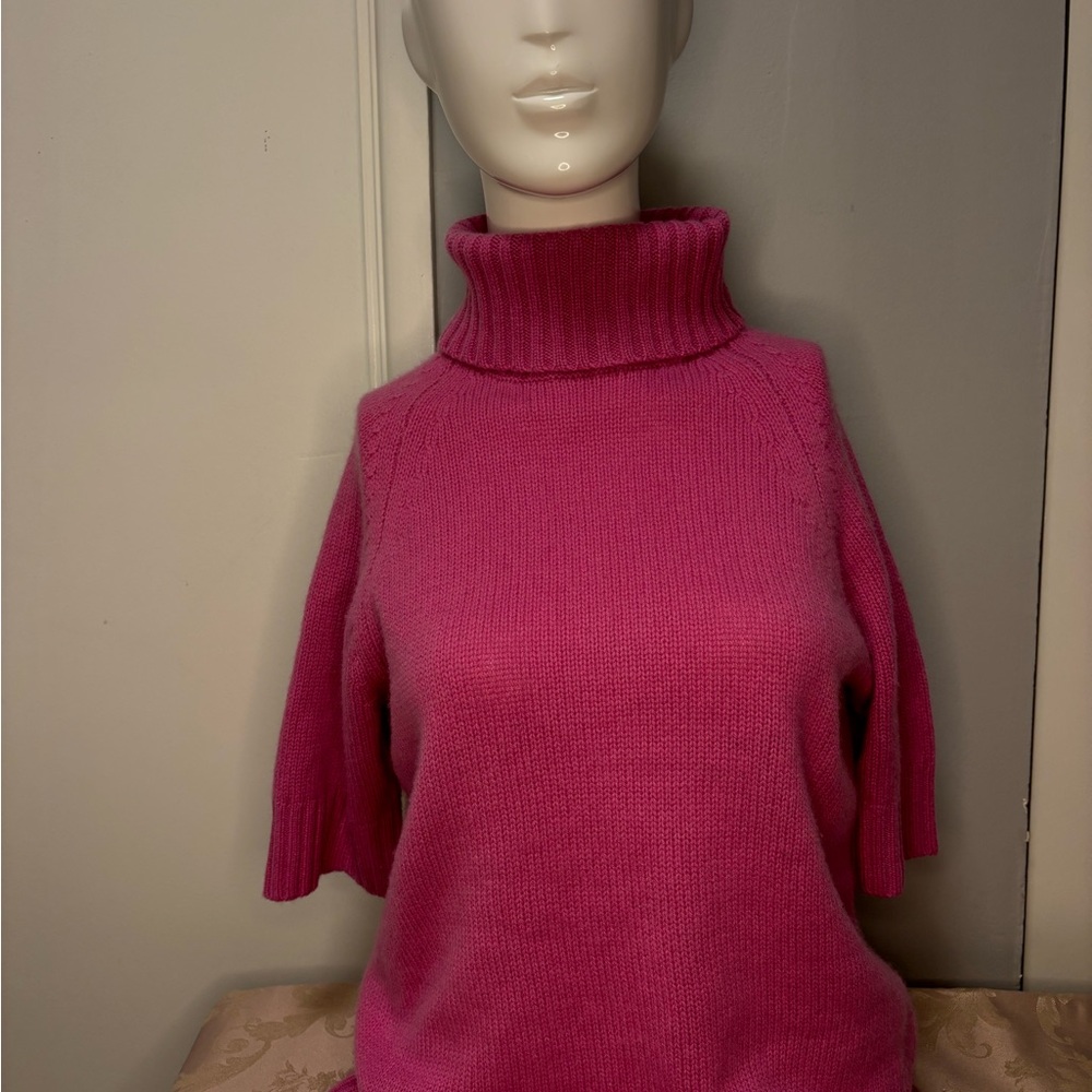Lord & Taylor Fuchsia Turtleneck Sweater cashmere